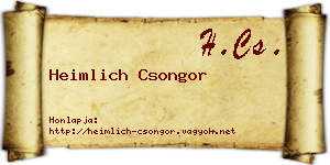 Heimlich Csongor névjegykártya